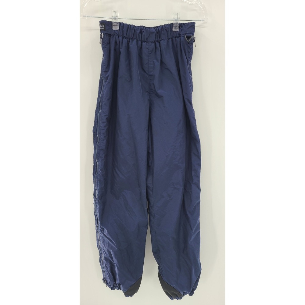 Columbia Womens Navy Blue‎ Snow Ski Pants Medium Full Zip Legs Elastic Waist